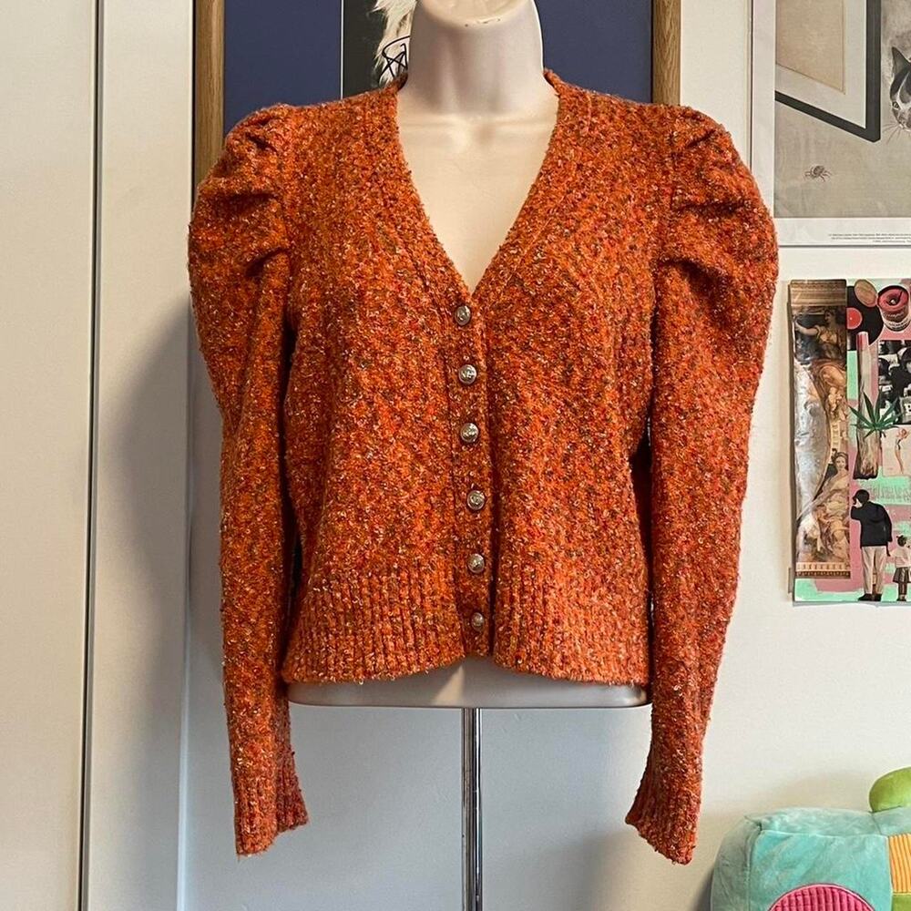 Karl lagerfeld orange cardigan with
